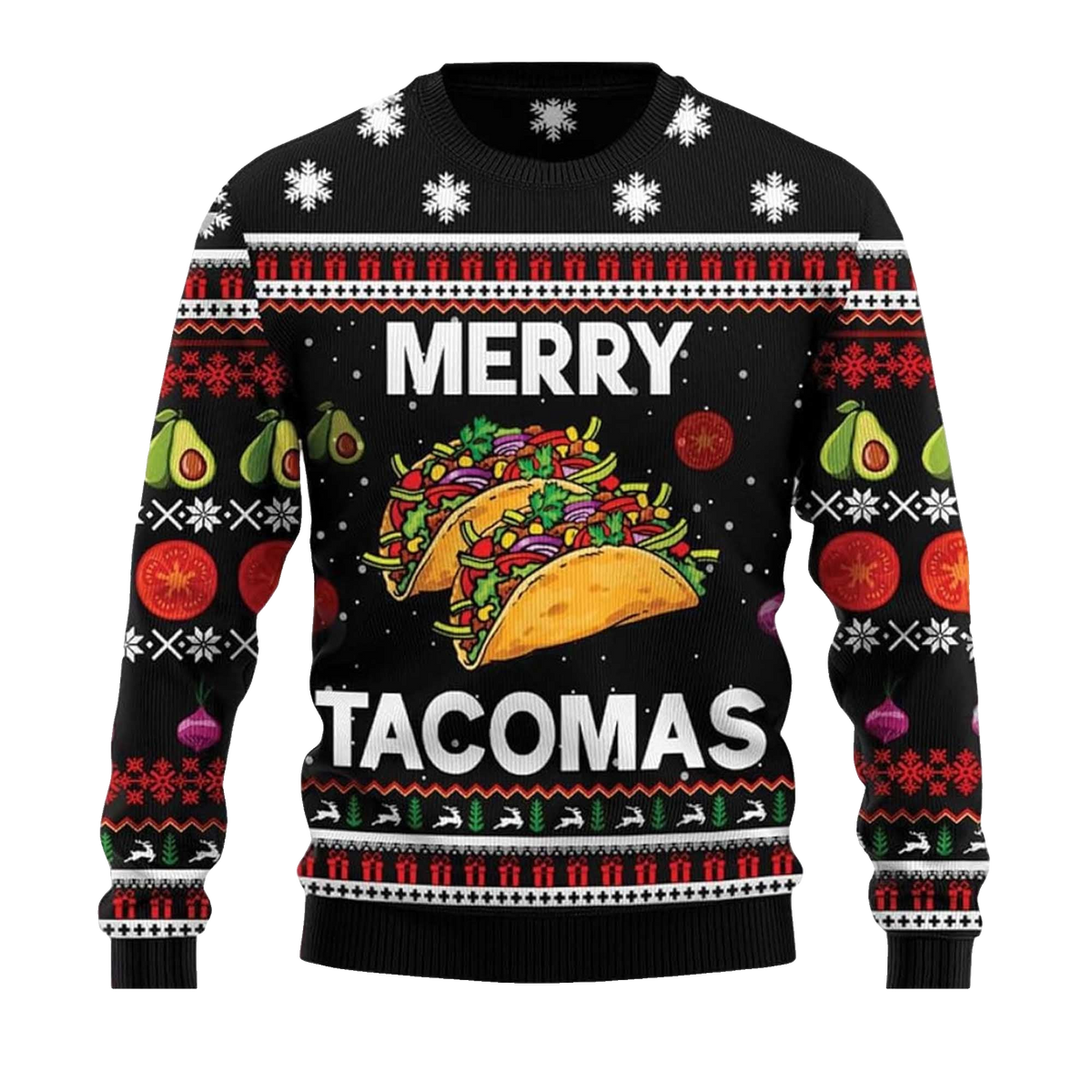 2026 Merry Tacomas Ugly Christmas Sweater Moonbestprint