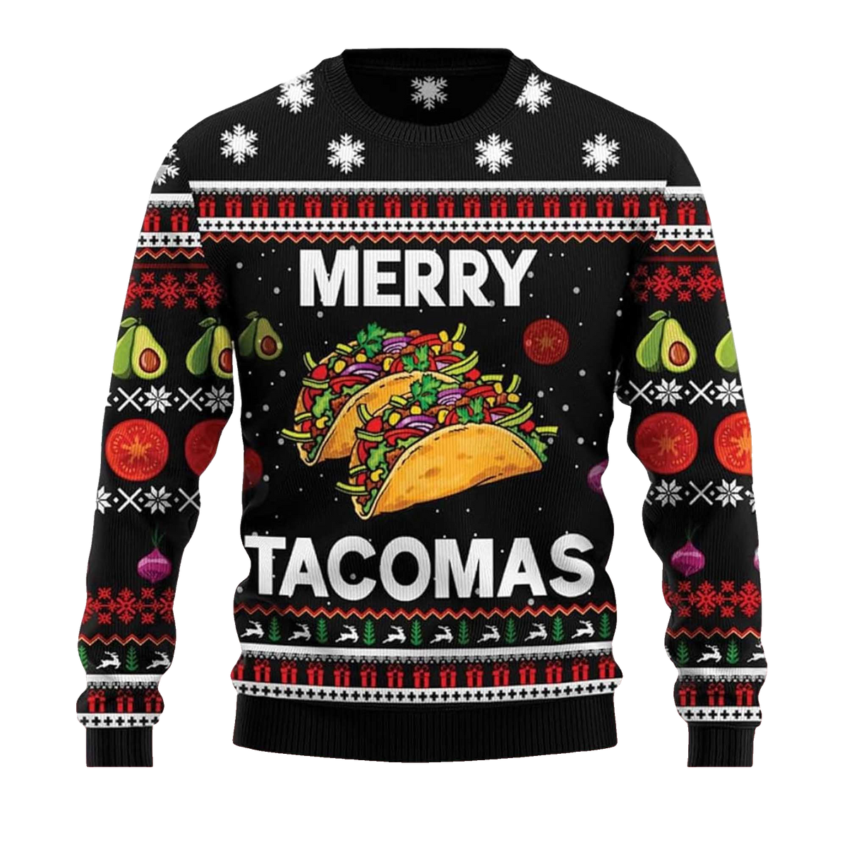 2026 Merry Tacomas Ugly Christmas Sweater Moonbestprint