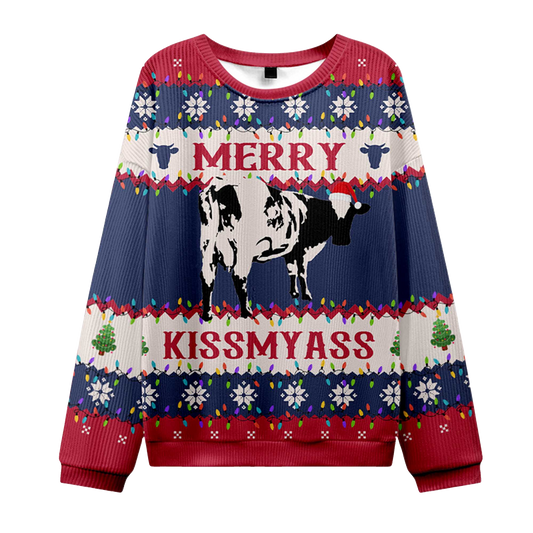 2026 Merry Kiss My Ass Ugly Christmas Sweater Moonbestprint