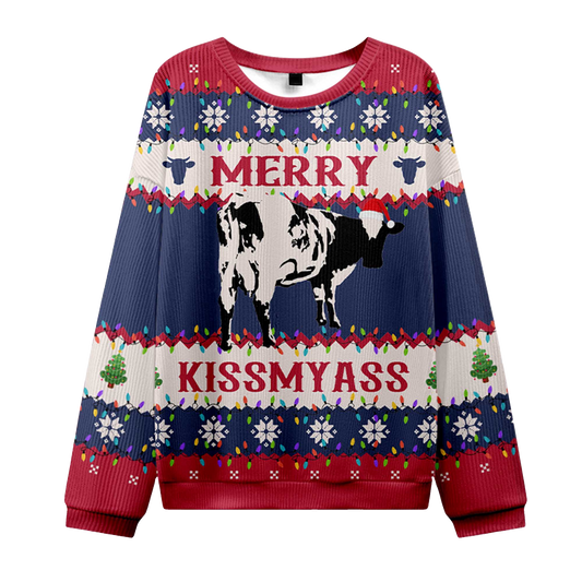 2026 Merry Kiss My Ass Ugly Christmas Sweater Moonbestprint