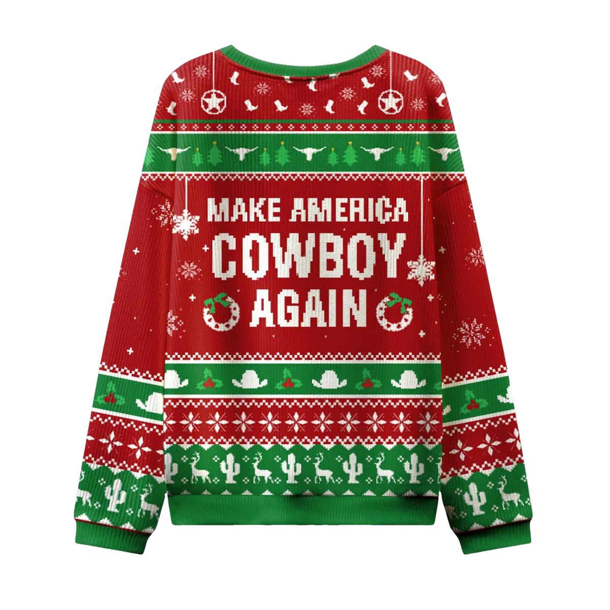 2026 Make America Cowboy Again Ugly Christmas Sweater Moonbestprint