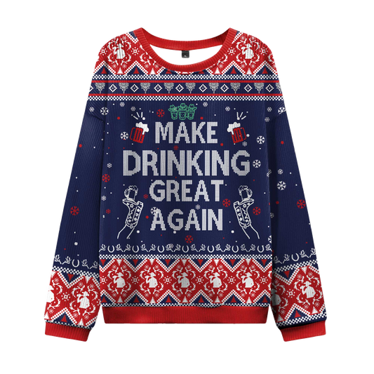 2026 Make Drinking Great Again Ugly Christmas Sweater Moonbestprint
