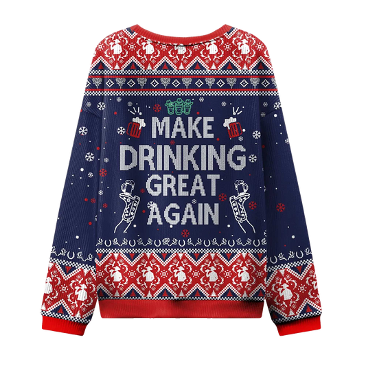 2026 Make Drinking Great Again Ugly Christmas Sweater Moonbestprint