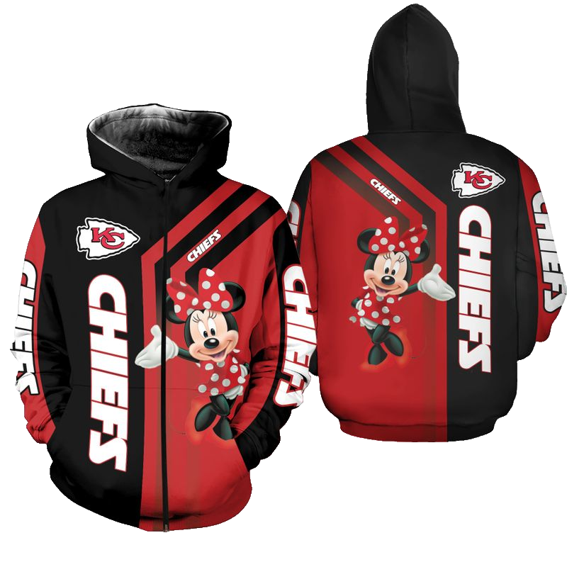 Kansas City Chiefs With Minnie Limited Edition Over Print Full 3d Hoodie S - 5xl Gts002336 - Moonbestprint