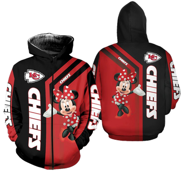 Kansas City Chiefs With Minnie Limited Edition Over Print Full 3d Hoodie S - 5xl Gts002336 - Moonbestprint