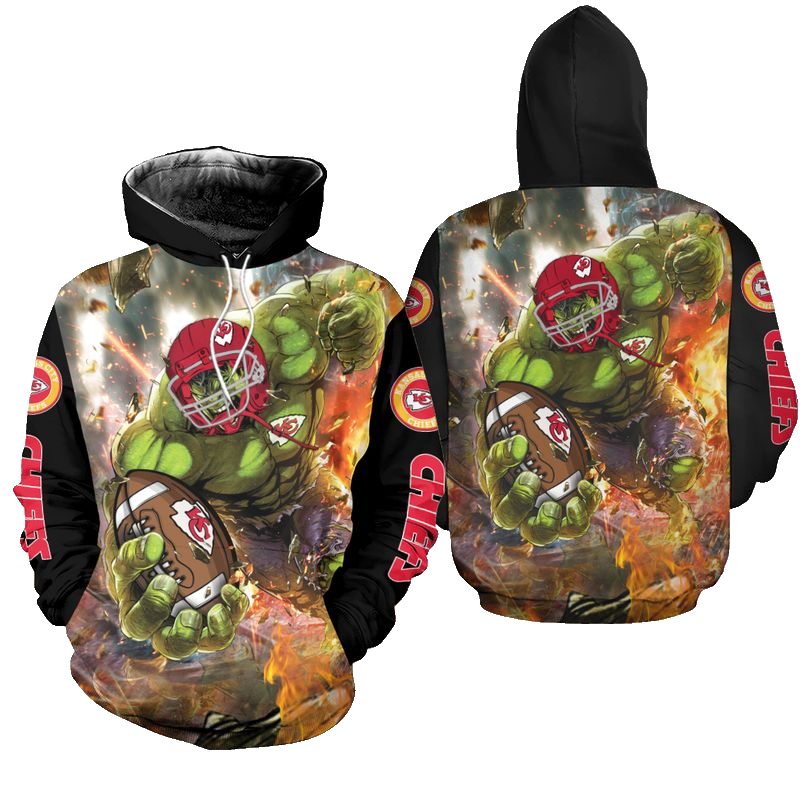 Kansas City Chiefs Limited Edition Amazing Hulk Zip Hoodie Sizes S-5xl New013010 - Moonbestprint
