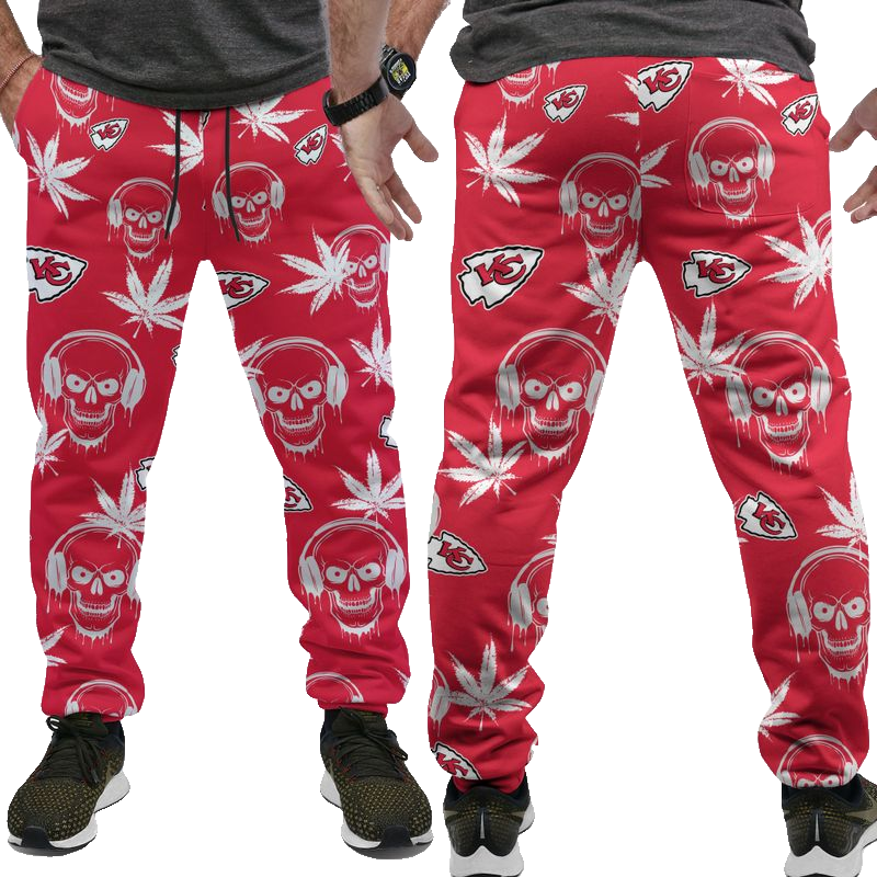 Kansas City Chiefs Limited Edition Skull And Weed Leaves Hoodie Zip Hoodie Size New057110 - Moonbestprint
