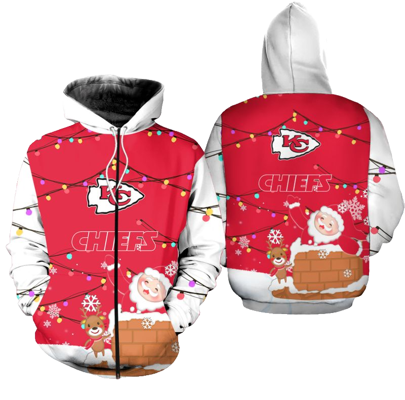 Kansas City Chiefs Christmas Pattern Snowman Hoodie Zip Up Hoodie Nla039610 - Moonbestprint