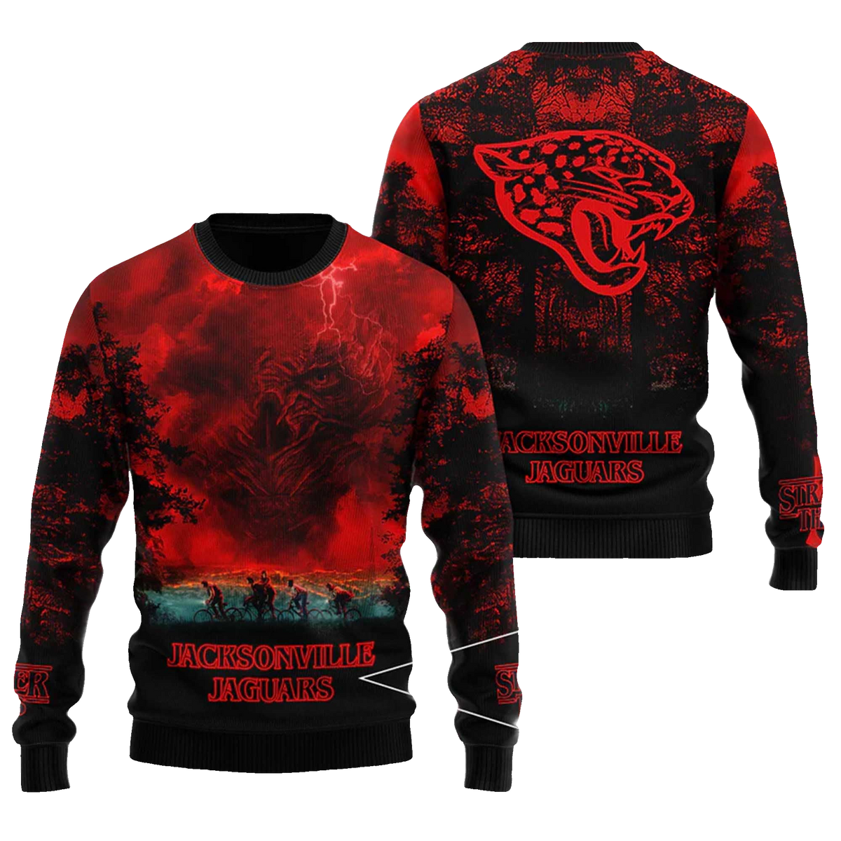 2025 Jacksonville Jaguars Stranger Things Ugly Sweater – Moonbestprint