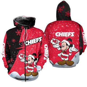 Kansas City Chiefs Xmas Mickey Hoodie Zip Up Hoodie Nla031210 - Moonbestprint