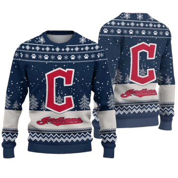 2026 Indians Ugly Christmas Sweater Moonbestprint