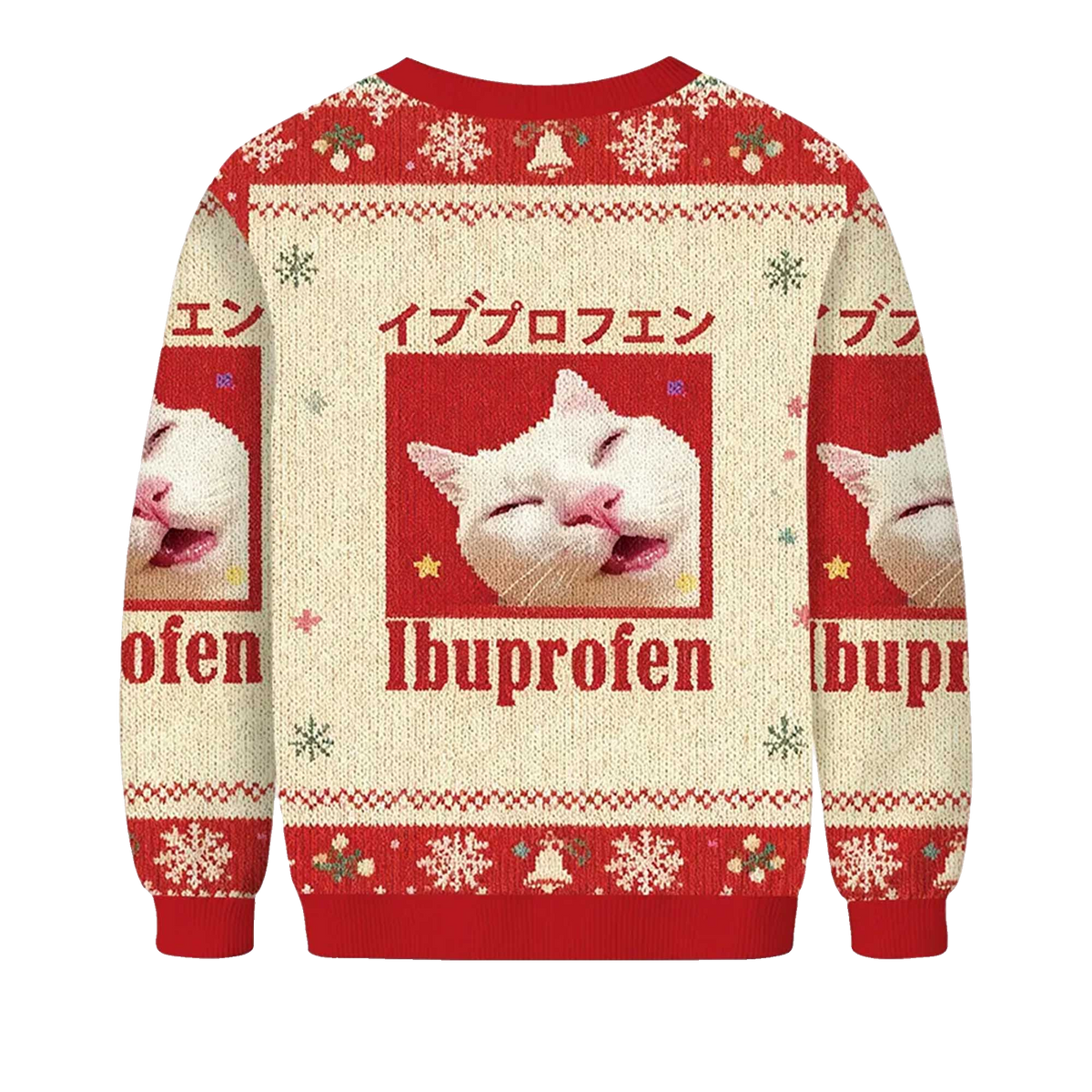 2026 Ibuprofen Meme Cat Christmas Ugly Sweater Moonbestprint