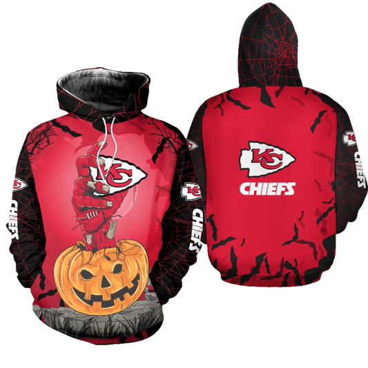Kansas City Chiefs Zombies Hand Halloween Hoodie Zip Up Hoodie Fleece Nla024910 - Moonbestprint