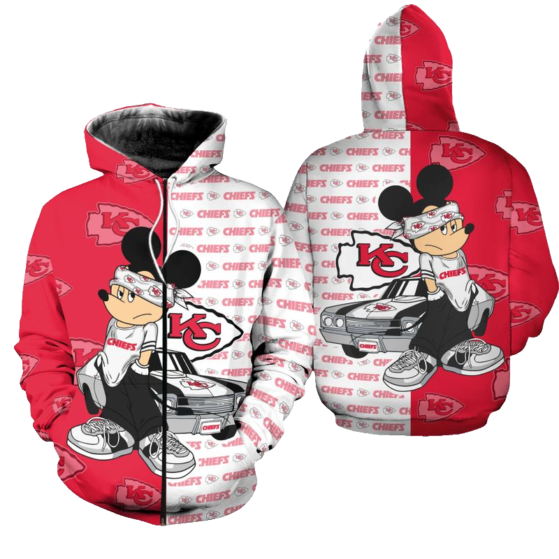 Kansas City Chiefs Mickey Hoodie Zip Hoodie S-5xl New057010 - Moonbestprint