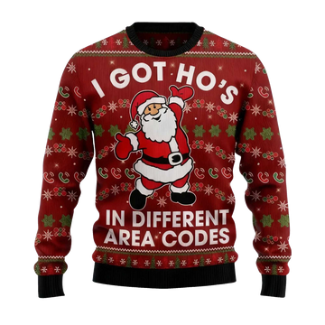 2026 I Got Ho's in Different Area Codes Ugly Christmas Sweater Moonbestprint