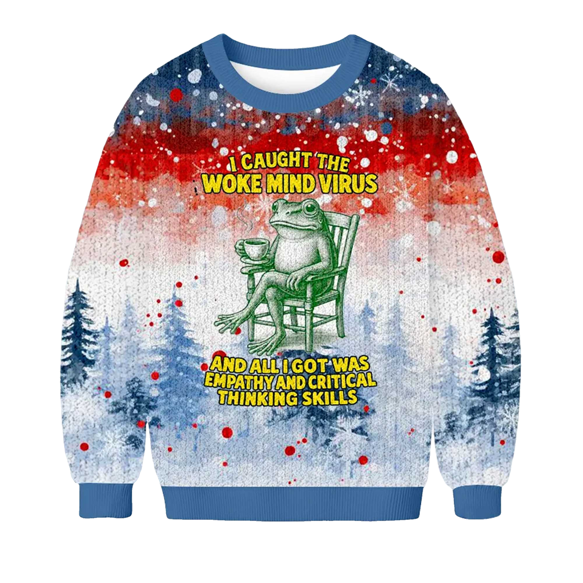 2026 I Caught The Woke Mind Virus Christmas Ugly Sweater Moonbestprint