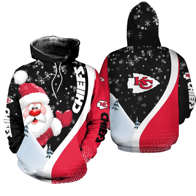 Kansas City Chiefs Xmas Santa Claus Hoodie Zip Up Hoodie Nla033010 - Moonbestprint