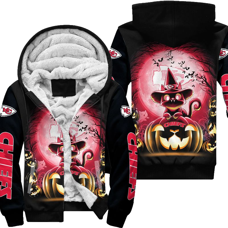 Kansas City Chiefs Witch Cat Halloween Edition Unisex Hoodie Zip Up Hoodie New048810 - Moonbestprint