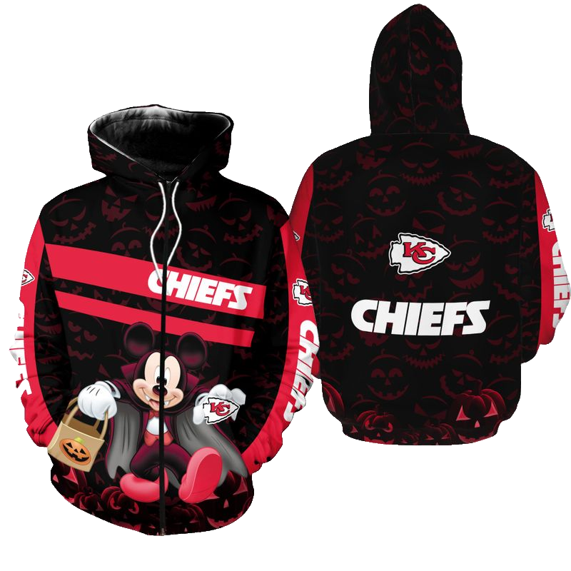 Kansas City Chiefs Halloween Mickey Hoodie Zip Up Hoodie Nla028610 - Moonbestprint