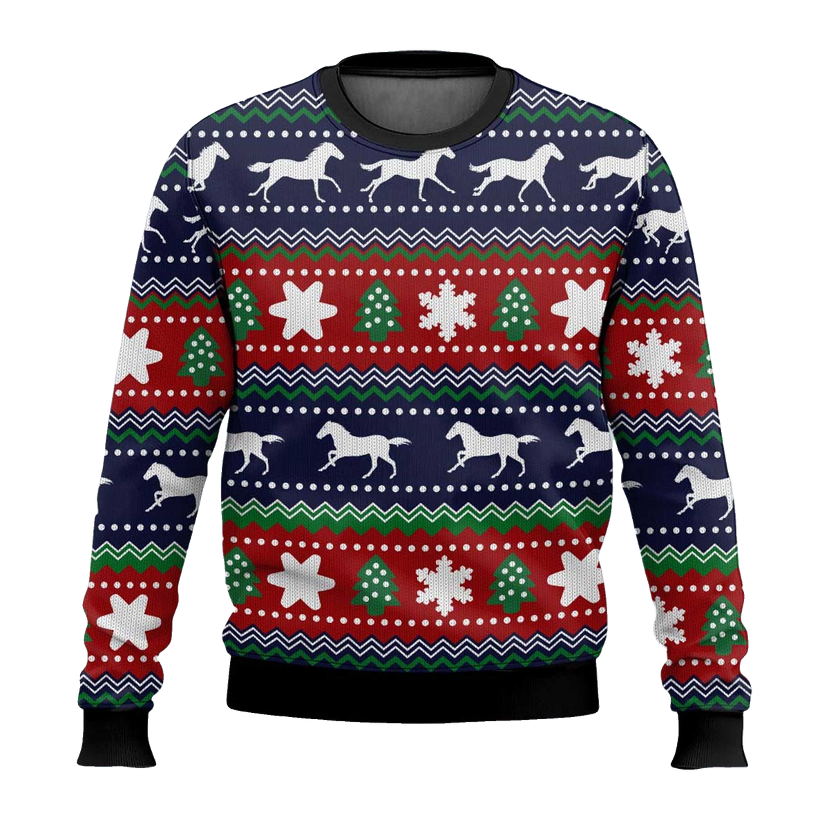 2026 Horses Pattern Ugly Christmas Sweater Moonbestprint