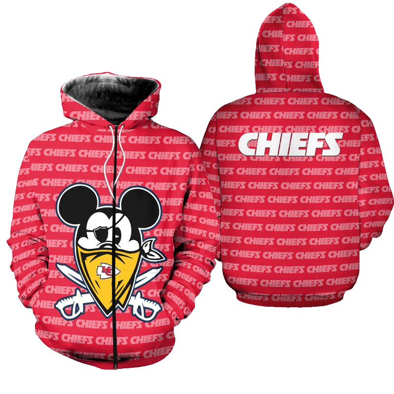Kansas City Chiefs Halloween Evil Mickey Hoodie Zip Up Hoodie New041910 - Moonbestprint