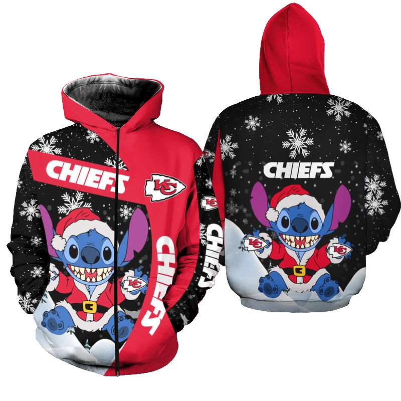 Kansas City Chiefs Xmas St Hoodie Zip Up Hoodie Nla030010 - Moonbestprint