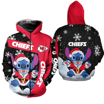 Kansas City Chiefs Xmas St Hoodie Zip Up Hoodie Nla030010 - Moonbestprint