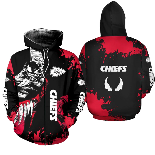 Kansas City Chiefs Venom Limited Edition Hoodie Zip Hoodie Unisex Size Nla000710 - Moonbestprint