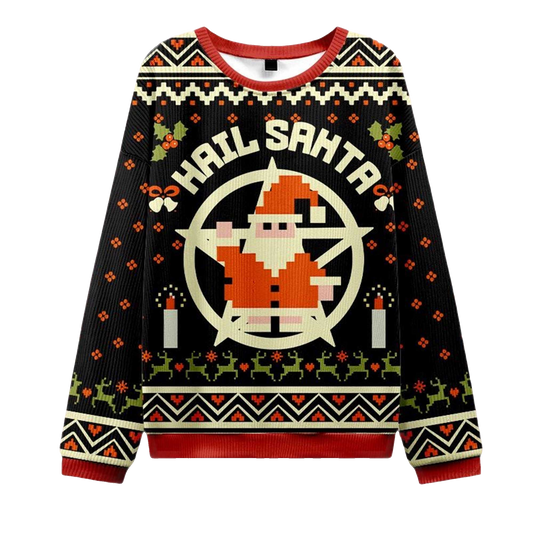2026 Hail Santa Retro Christmas Ugly Sweater Moonbestprint