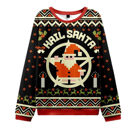 2026 Hail Santa Retro Christmas Ugly Sweater Moonbestprint