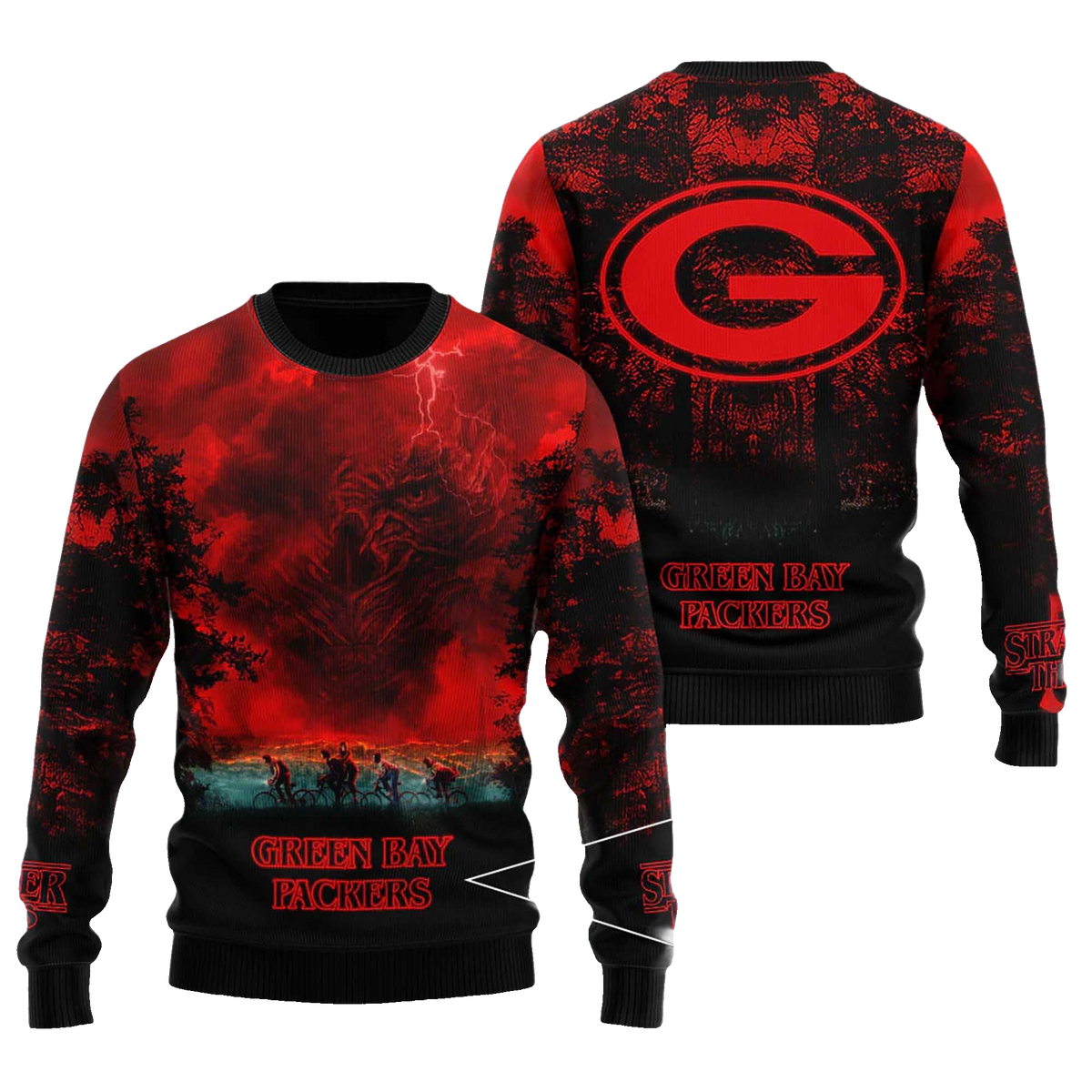 2025 Green Bay Packers Stranger Things Ugly Sweater – Moonbestprint