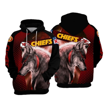 Kansas City Chiefs Wolf Design Hoodie - Moonbestprint