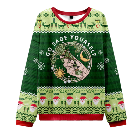 2026 Go Sage Yourself Ugly Christmas Sweater Moonbestprint