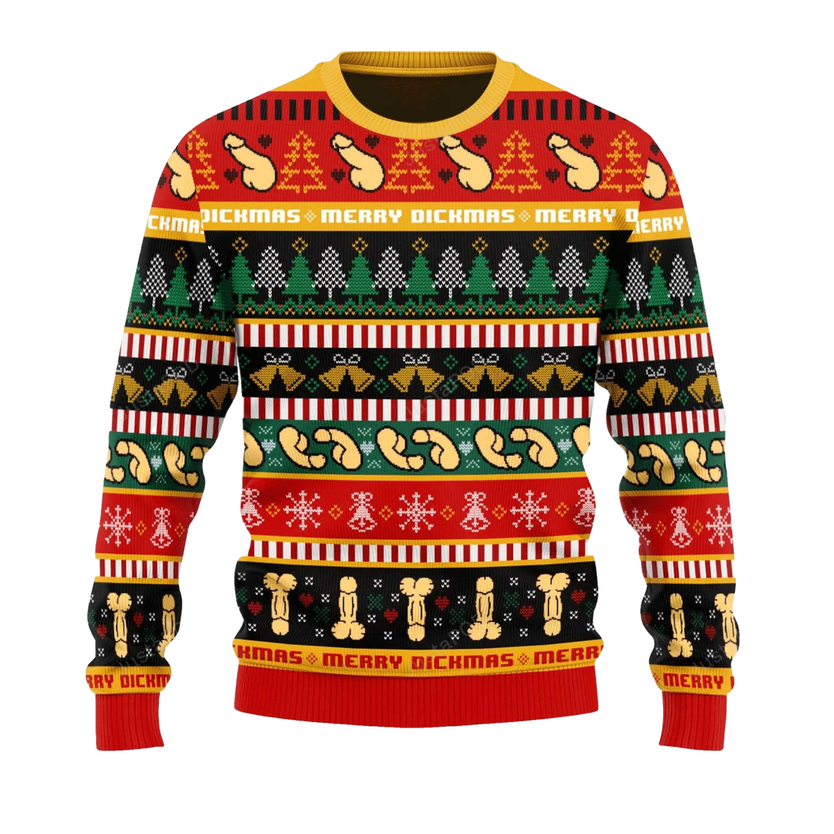 2026 Funny Dick Pattern Christmas Ugly Sweater Moonbestprint