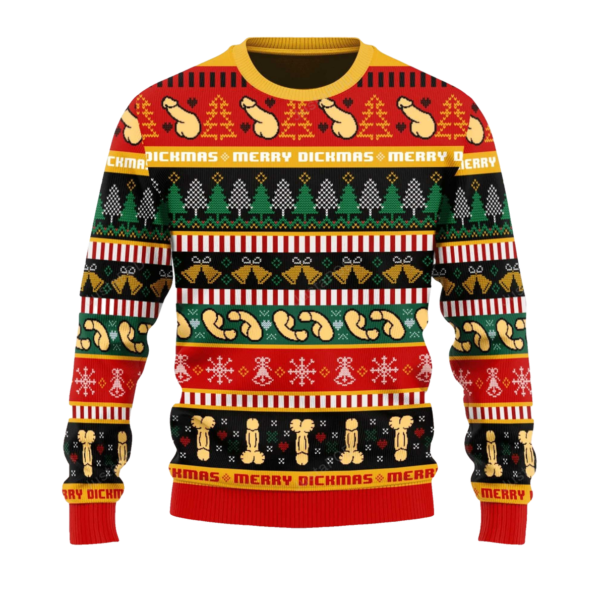 2026 Funny Dick Pattern Christmas Ugly Sweater Moonbestprint