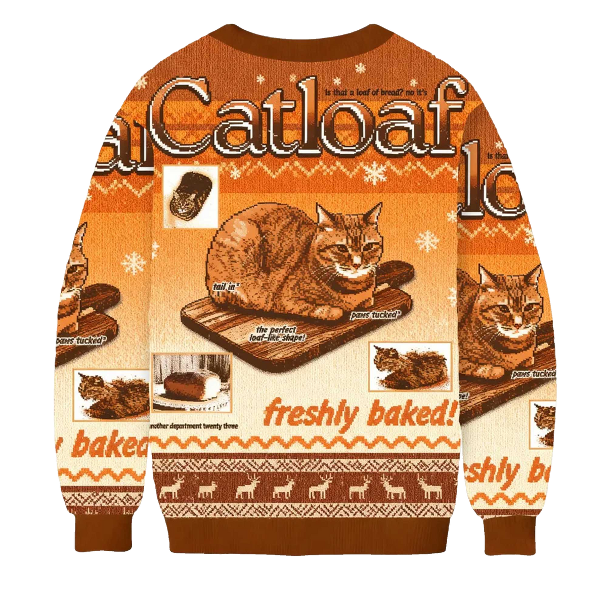 2026 Freshly Baked Cat Loaf Christmas Ugly Sweater Moonbestprint