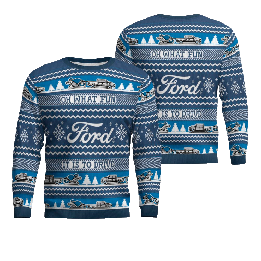 2025 Ford Holiday Oh What Fun it is Ugly Sweater – Moonbestprint