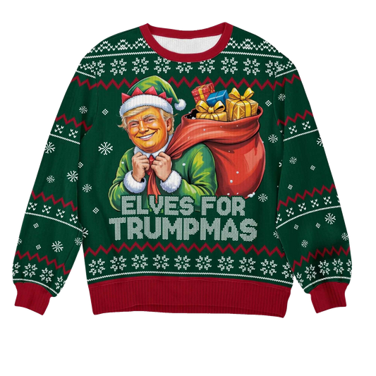 2026 Elves For Trumpmas Ugly Christmas Sweater Moonbestprint