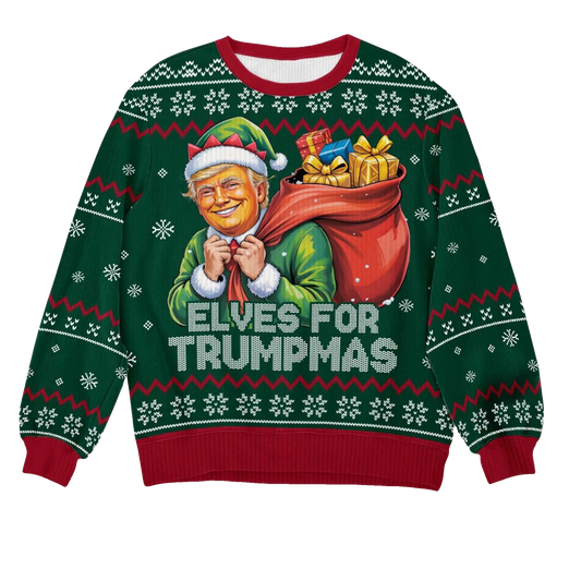 2026 Elves For Trumpmas Ugly Christmas Sweater Moonbestprint