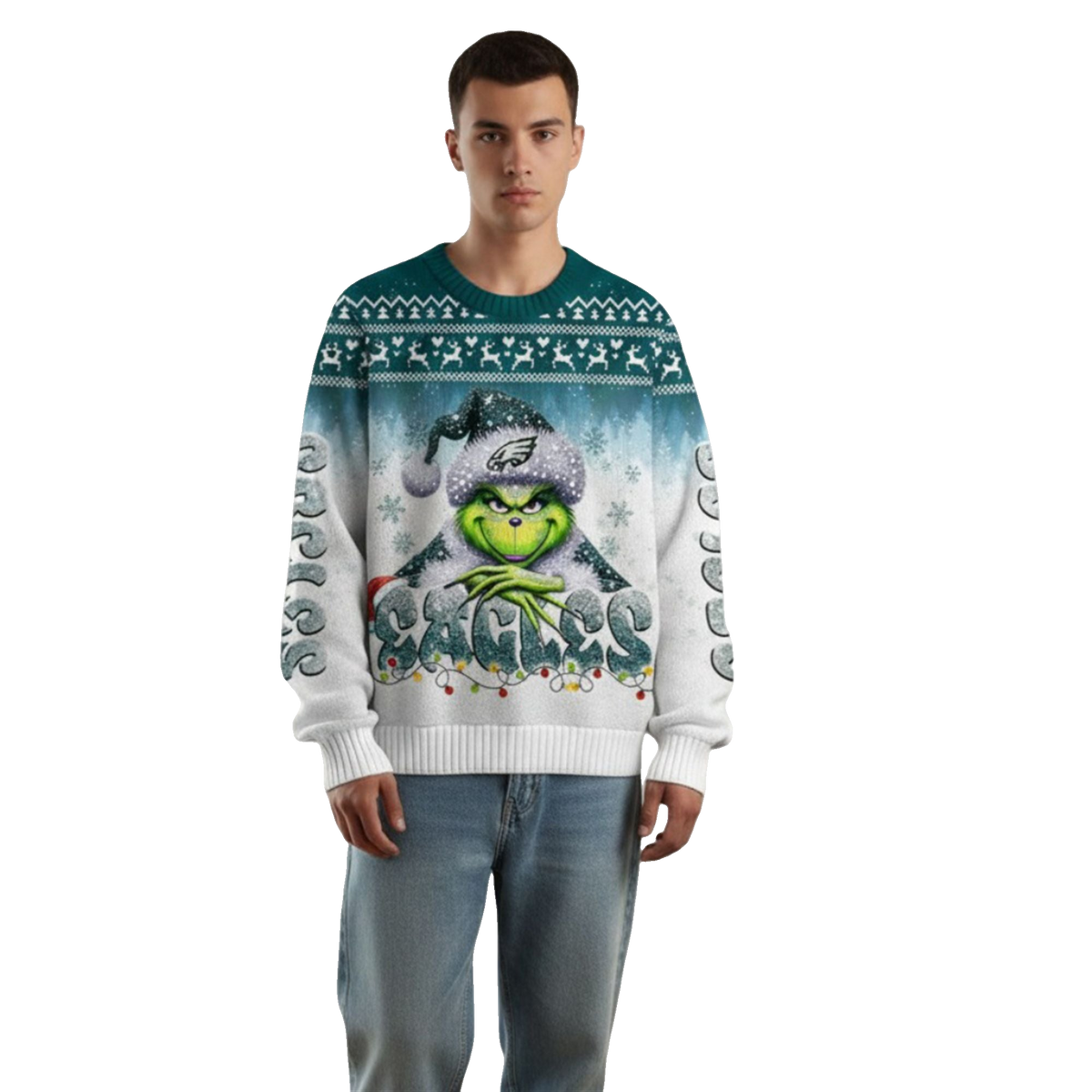 2026 Eagles Grnch Season Christmas Ugly Sweater - Moonbestprint