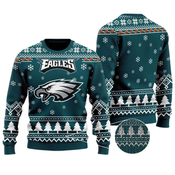2026 Eagle Football Ugly Christmas Sweater Moonbestprint