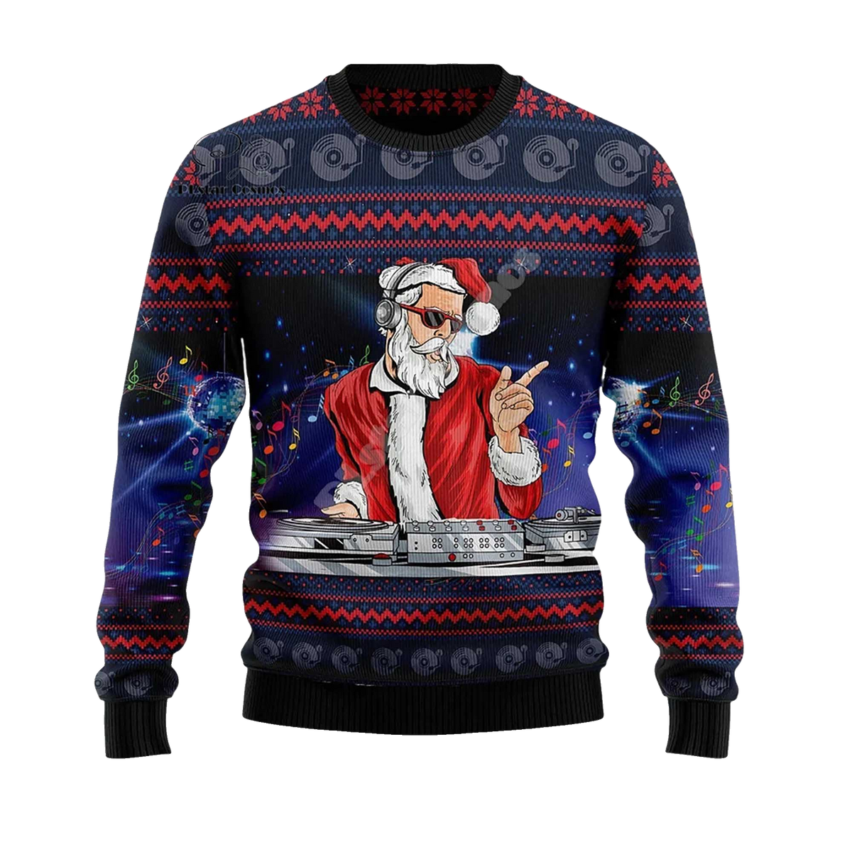 2026 DJ Claus Ugly Chrismas Sweater Moonbestprint