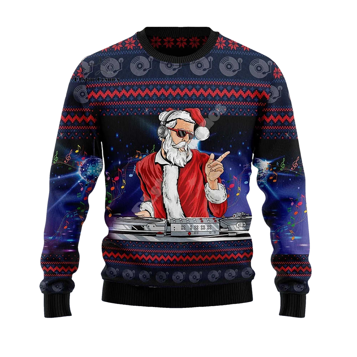 2026 DJ Claus Ugly Chrismas Sweater Moonbestprint