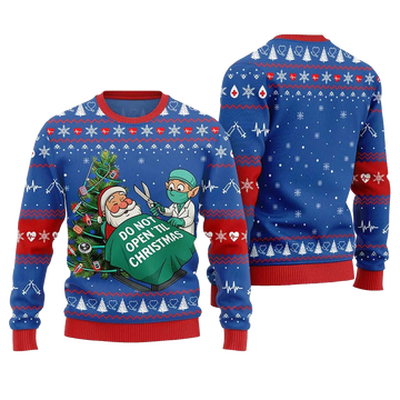 2026 Do Not Open'til Christmas Nurse Ugly Christmas Sweater Moonbestprint