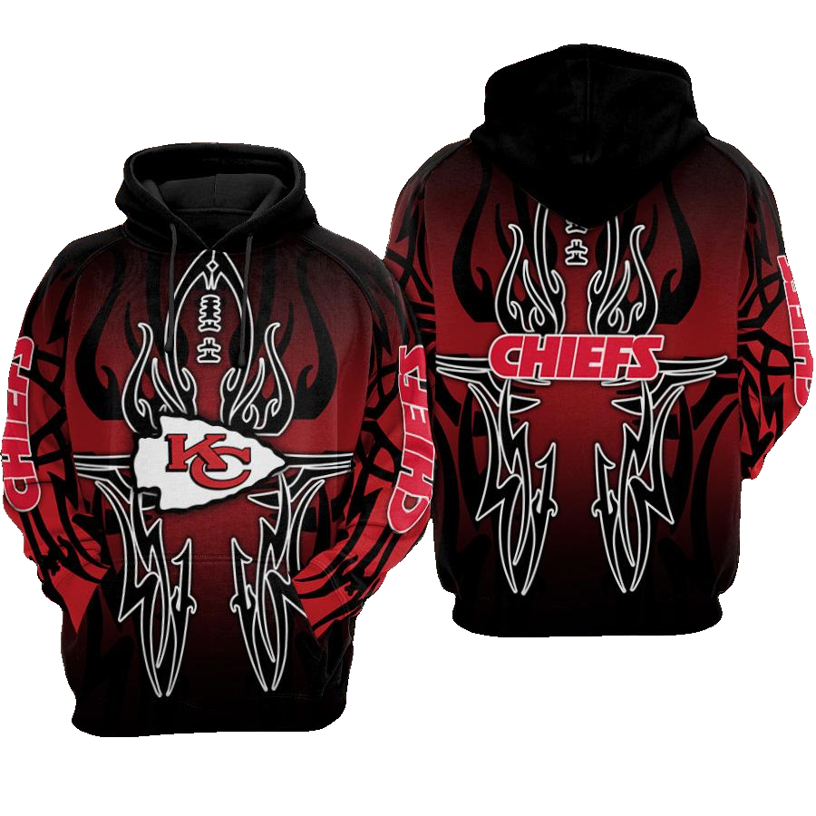 Kansas City Chiefs Logo Red Black Hoodie Adult Sizes S - 5xl Dm339 - Moonbestprint