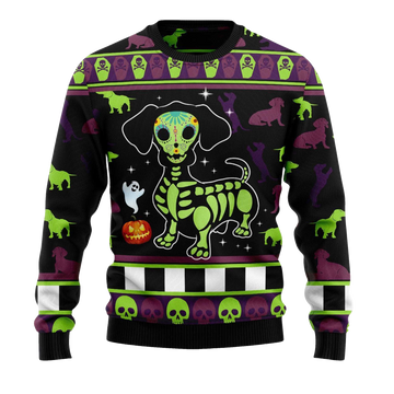 2026 Dachshund Pumpkin Christmas Ugly Sweater Moonbestprint