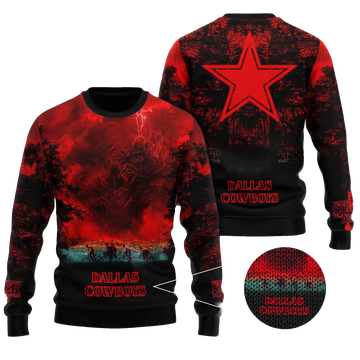 2025 Dallas Cowboys Stranger Things Ugly Sweater – Moonbestprint