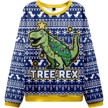 2025 Cute Tree Rex Christmas Ugly Sweater – Moonbestprint