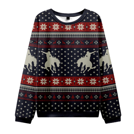 2026 Cowboy Silhouette Ugly Christmas Sweater Moonbestprint
