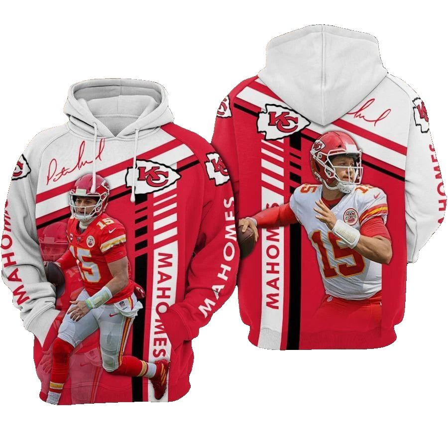 Kansas City Chiefs Patrick Mahomes Action Fan 3D Hoodie - Moonbestprint